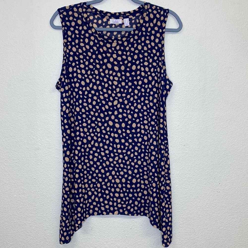 Logo Layers Printed Sheer Mesh Tank Top Size Large